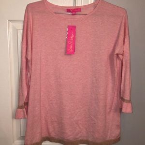 Lilly Pulitzer Light Pink and Gold Charla Sweater